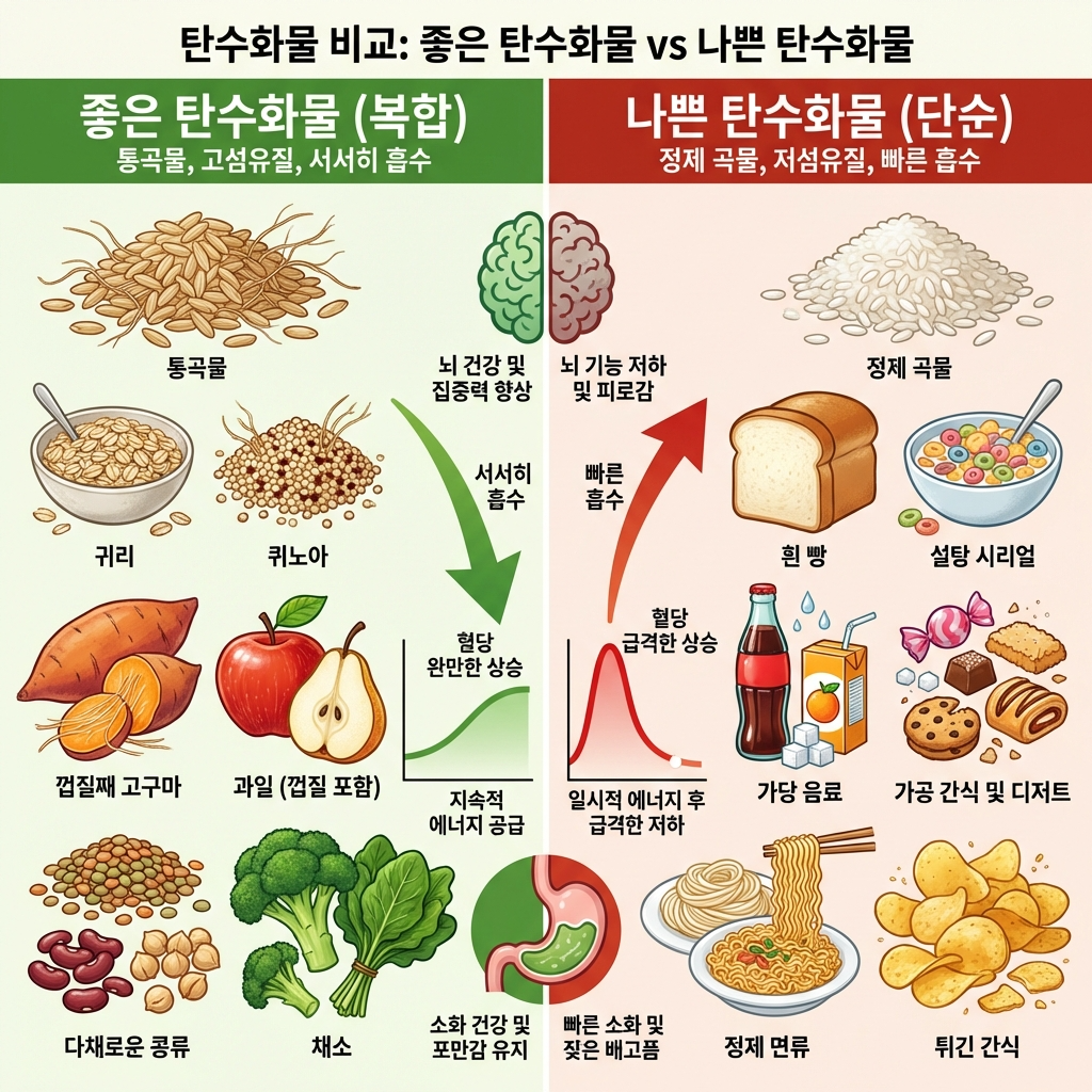 좋은 탄수화물 vs 나쁜 탄수화물 구분법, 혈당 안정시키는 똑똑한 선택