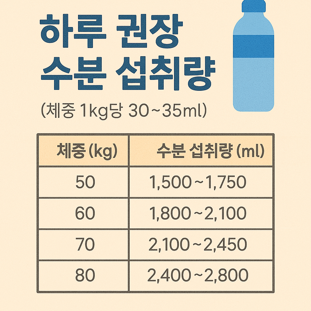 권장 수분 섭취량