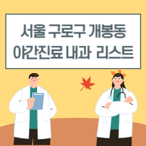 개봉동 야간진료 내과 늦게까지하는 병원 리스트
