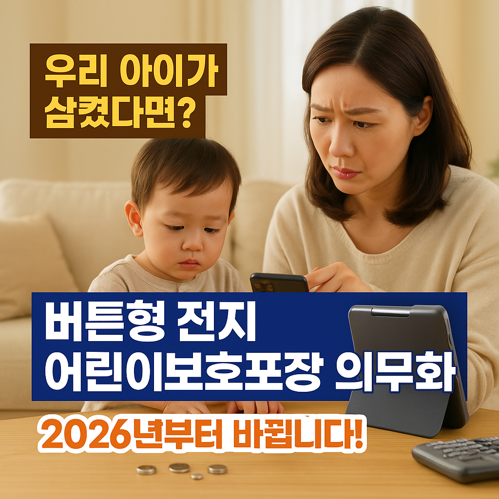 버튼형 전지 어린이보호포장 의무화