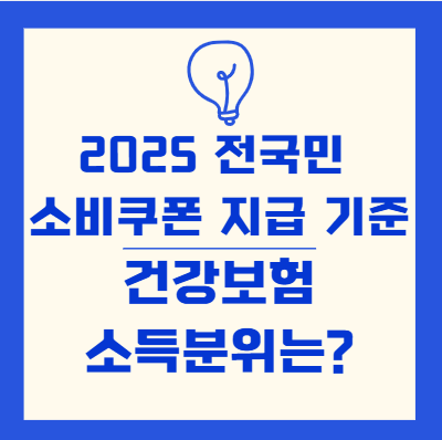 2025 전국민 소비쿠폰 지급 기준 총정리