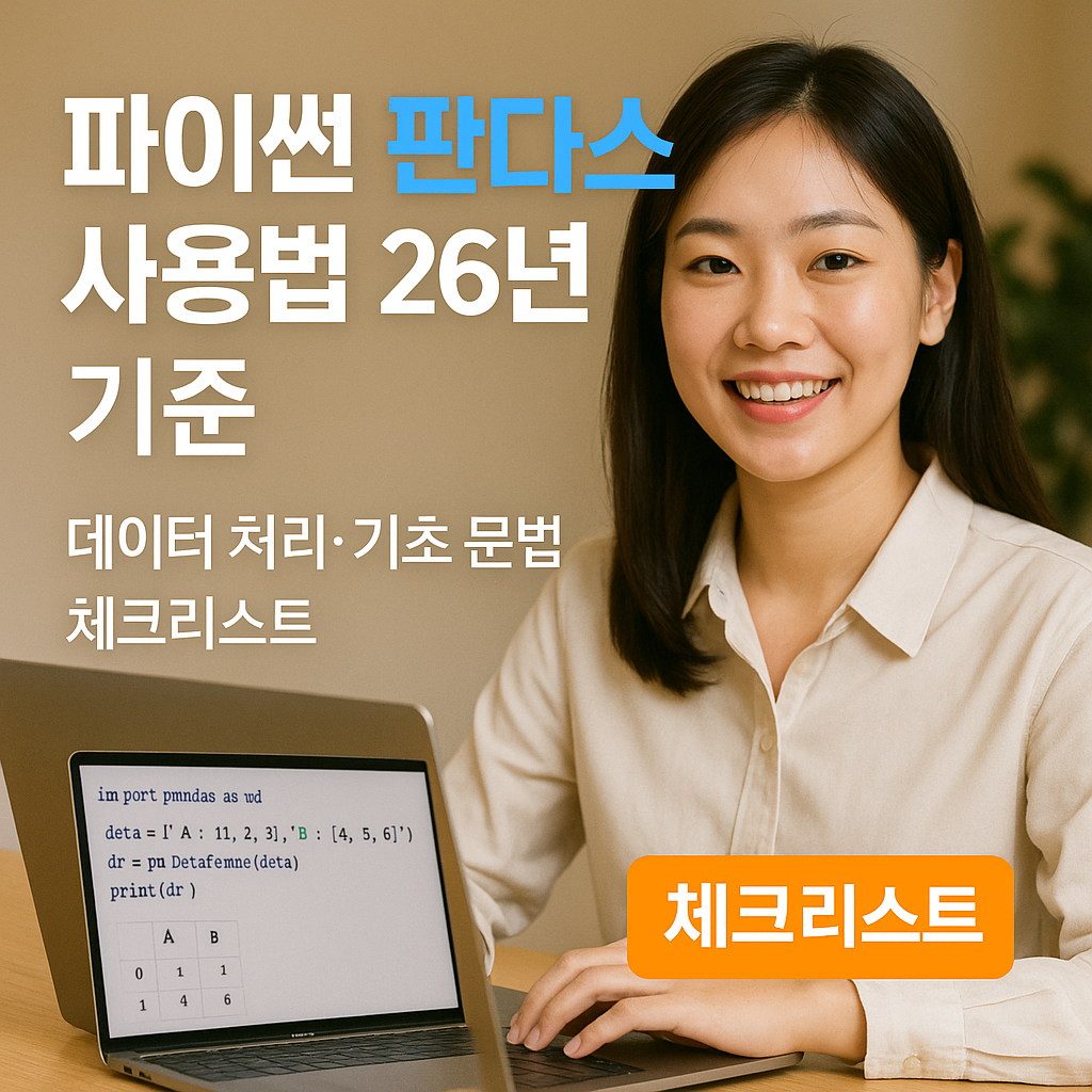 파이썬 판다스 사용법 26년 기준 | 데이터 처리·기초 문법 체크리스트