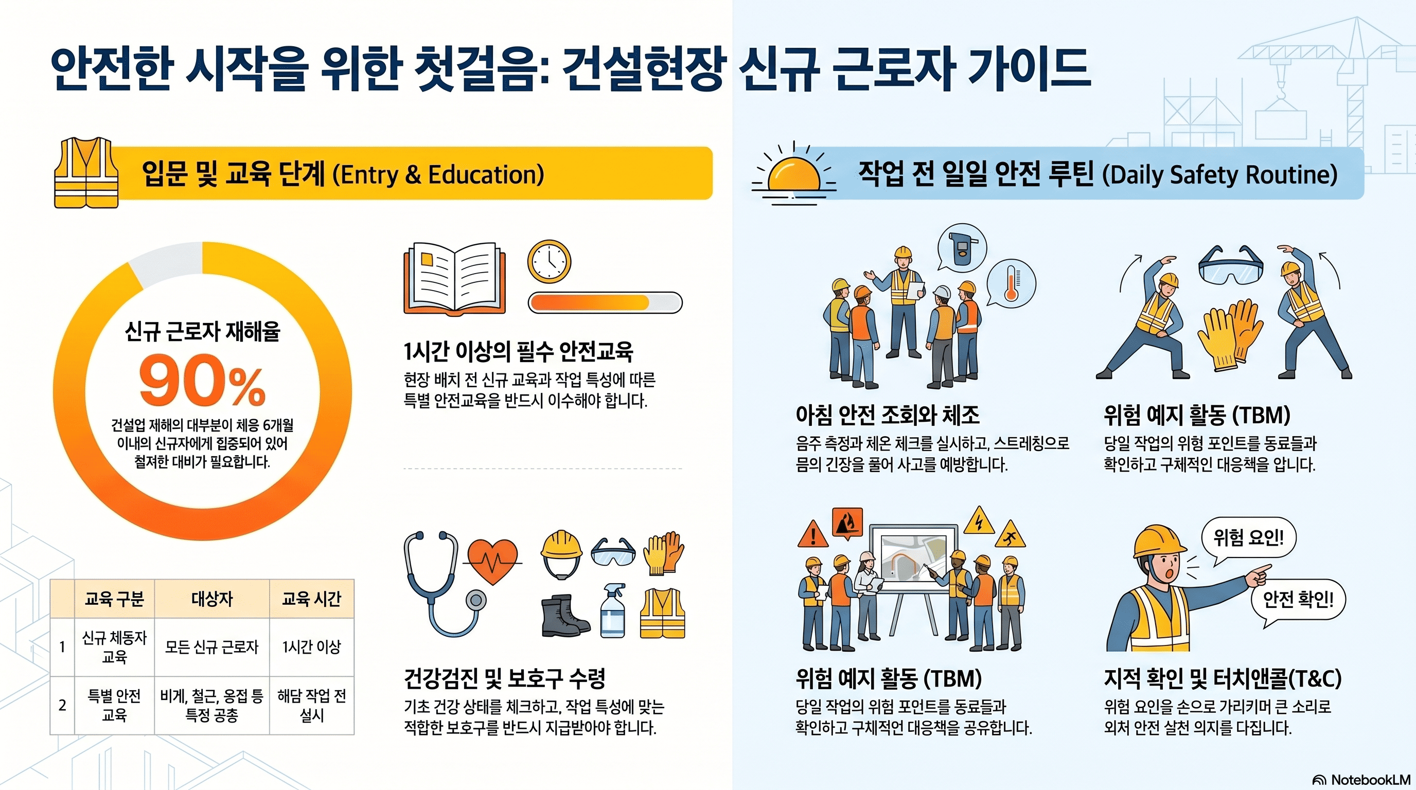 건설현장 신규 근로자 가이드 (AI 인포그래픽)