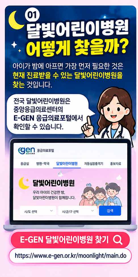 2026 달빛어린이병원 찾기&amp;#44; 야간&middot;주말 아이가 아플 때 이용방법