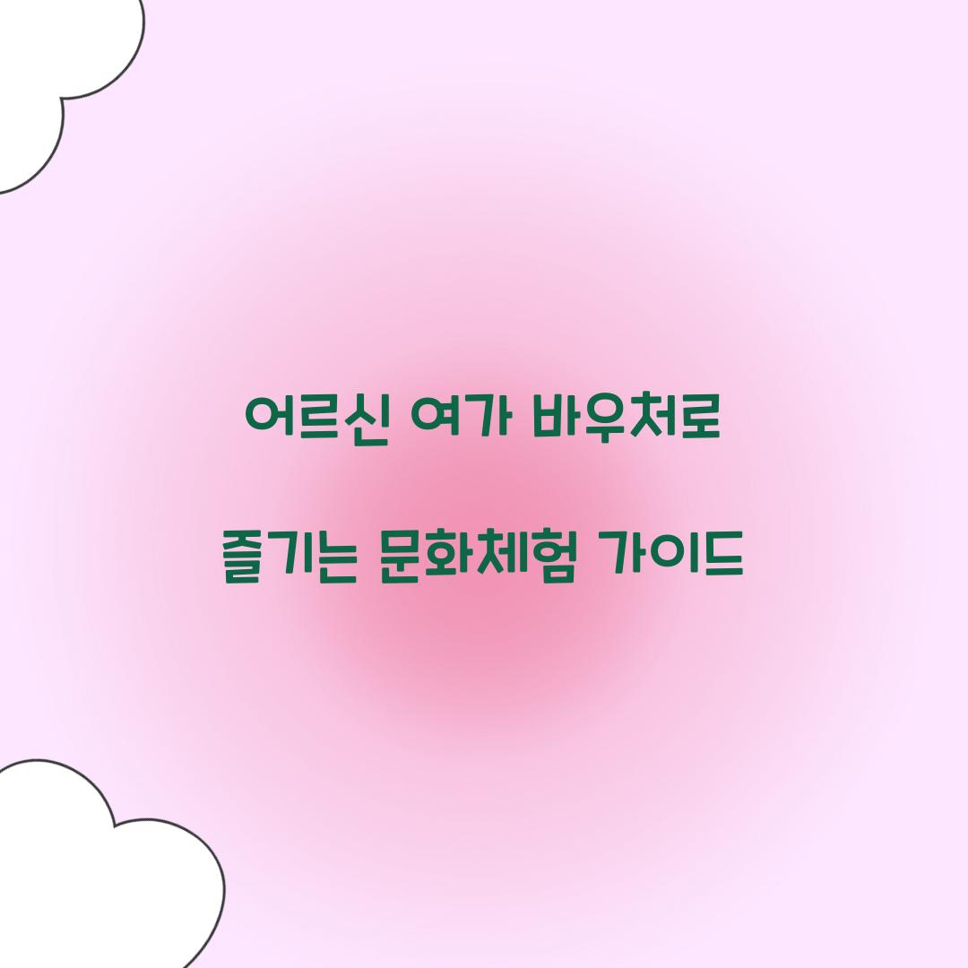 어르신 여가 바우처