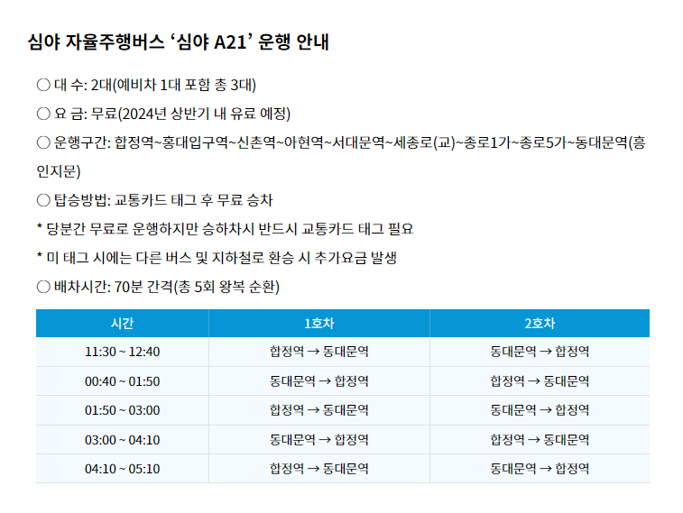 서울 심야자율주행버스