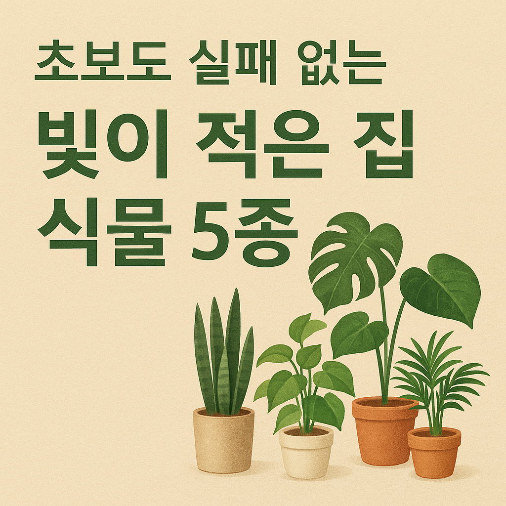 초보도 실패 없는 빛이 적은 집 식물 5종 썸네일 이미지