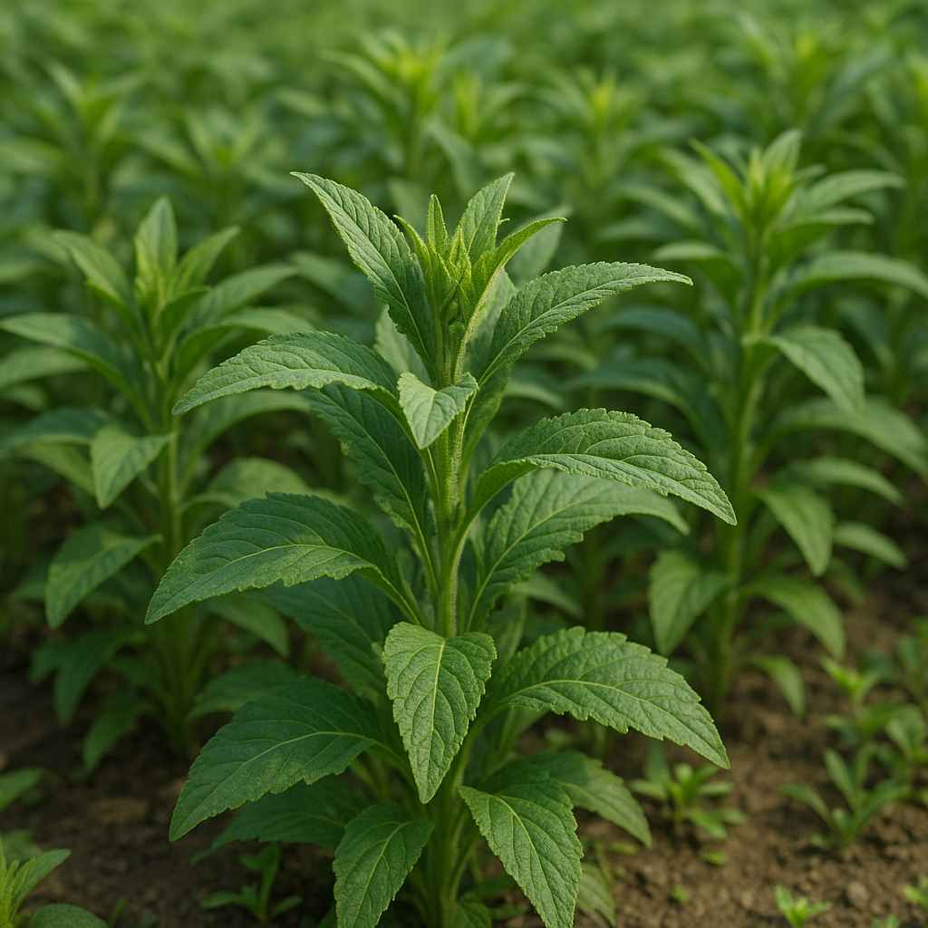 곤드레 잎이 자라는 밭의 전경