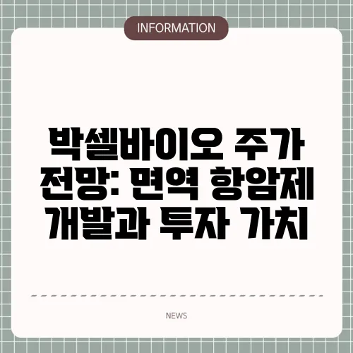 박셀바이오 주가 전망: 면역 항암제 개발과 투자 가치