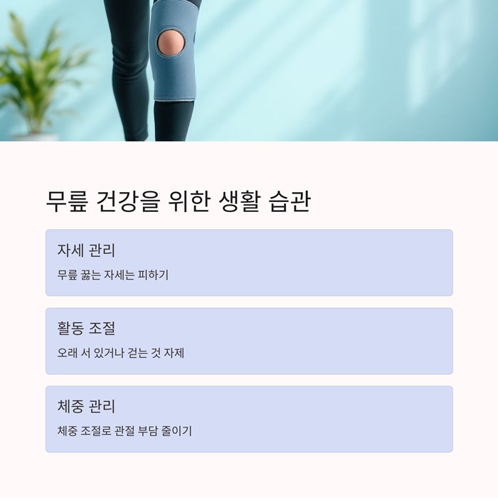 무릎 통증에 좋은 운동, 음식, 약초 총정리 요약 이미지