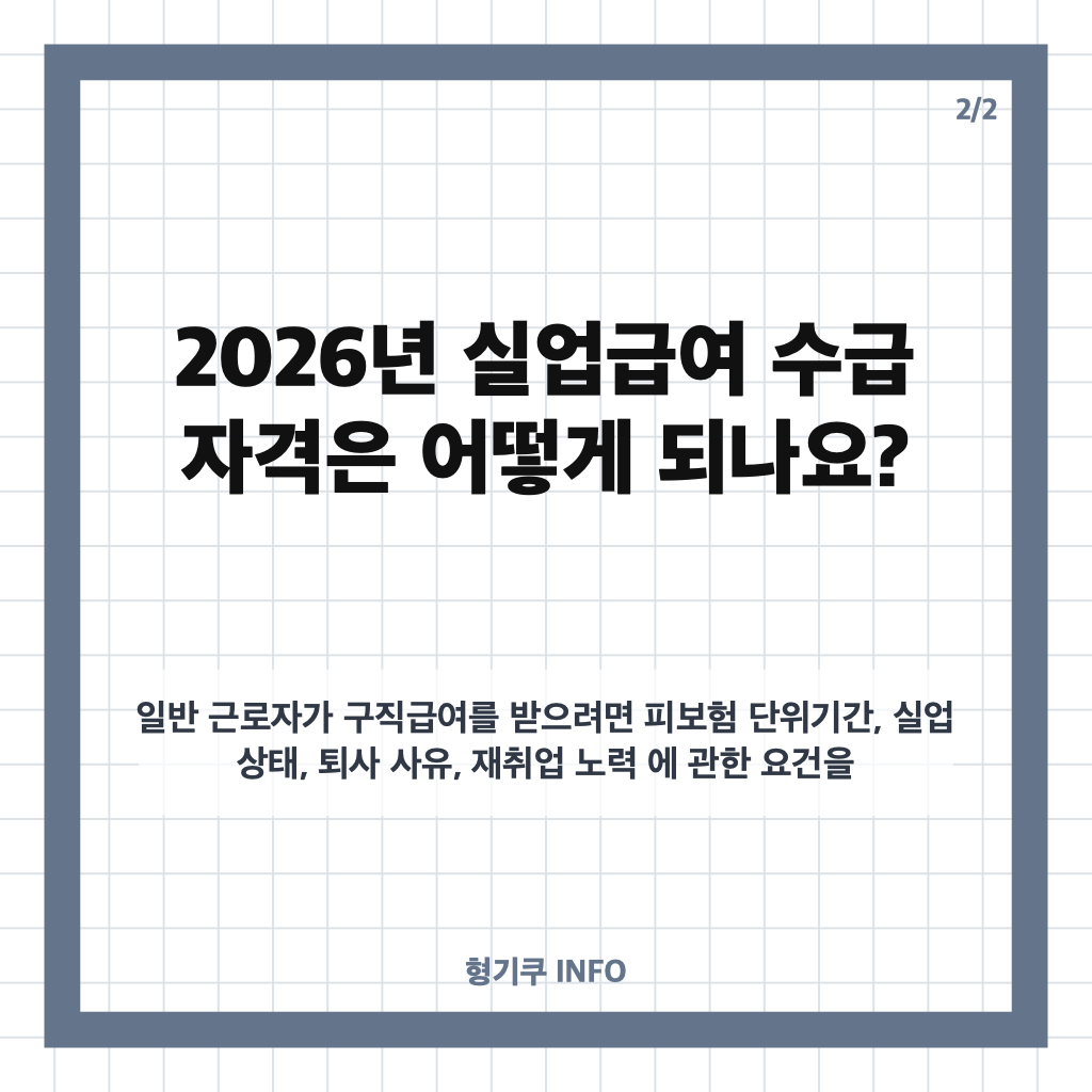 정부 실업급여 2026 수급 자격&middot;지급액&middot;신청 방법 총정리 카드뉴스 3