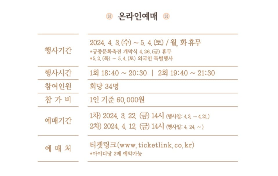 경복궁 별빛야행 온라인예매