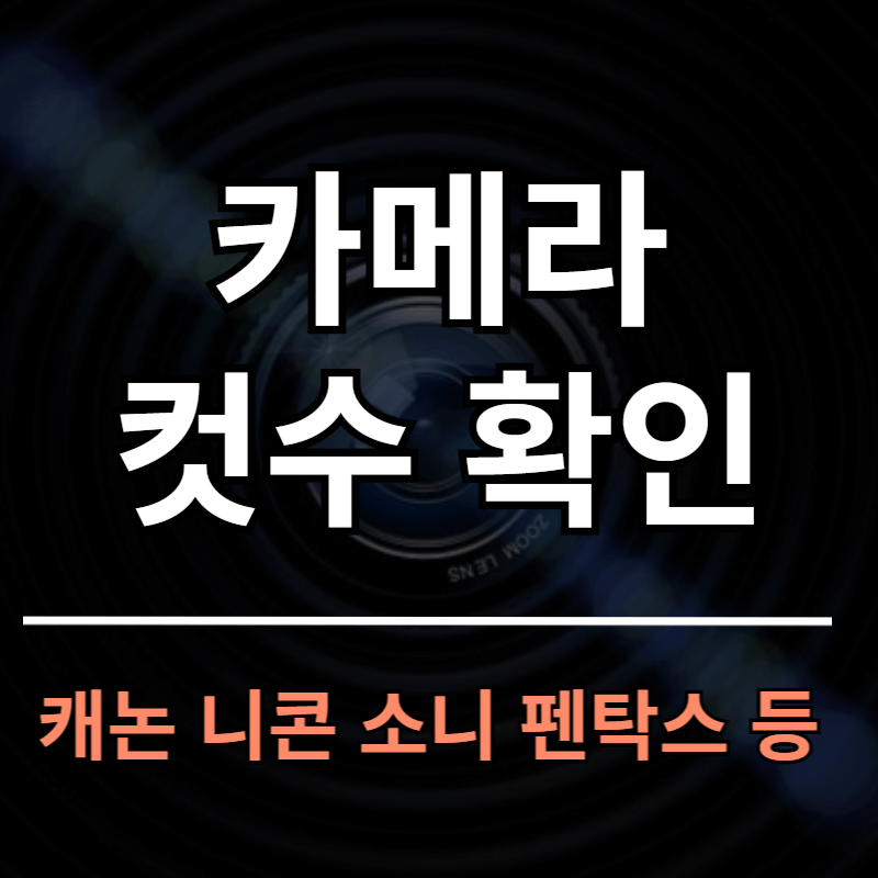 카메라 컷수 확인 방법 4가지