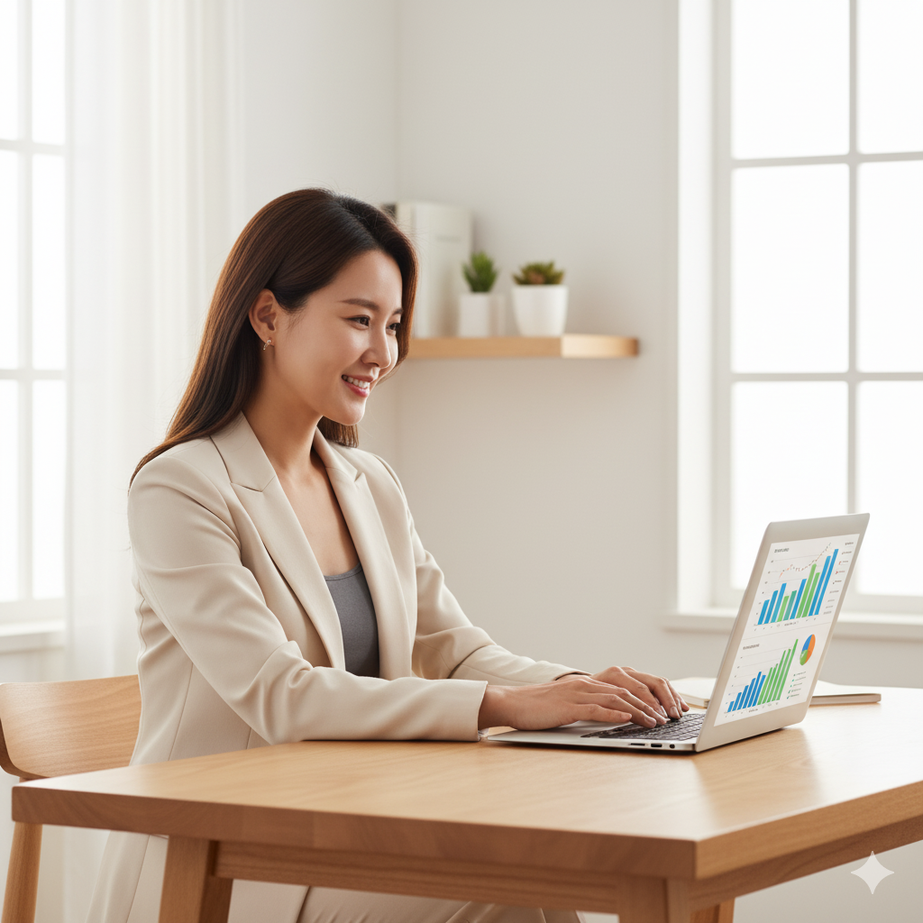 4분기 애드센스 수익 전략을 구상하는 전문가의 모습