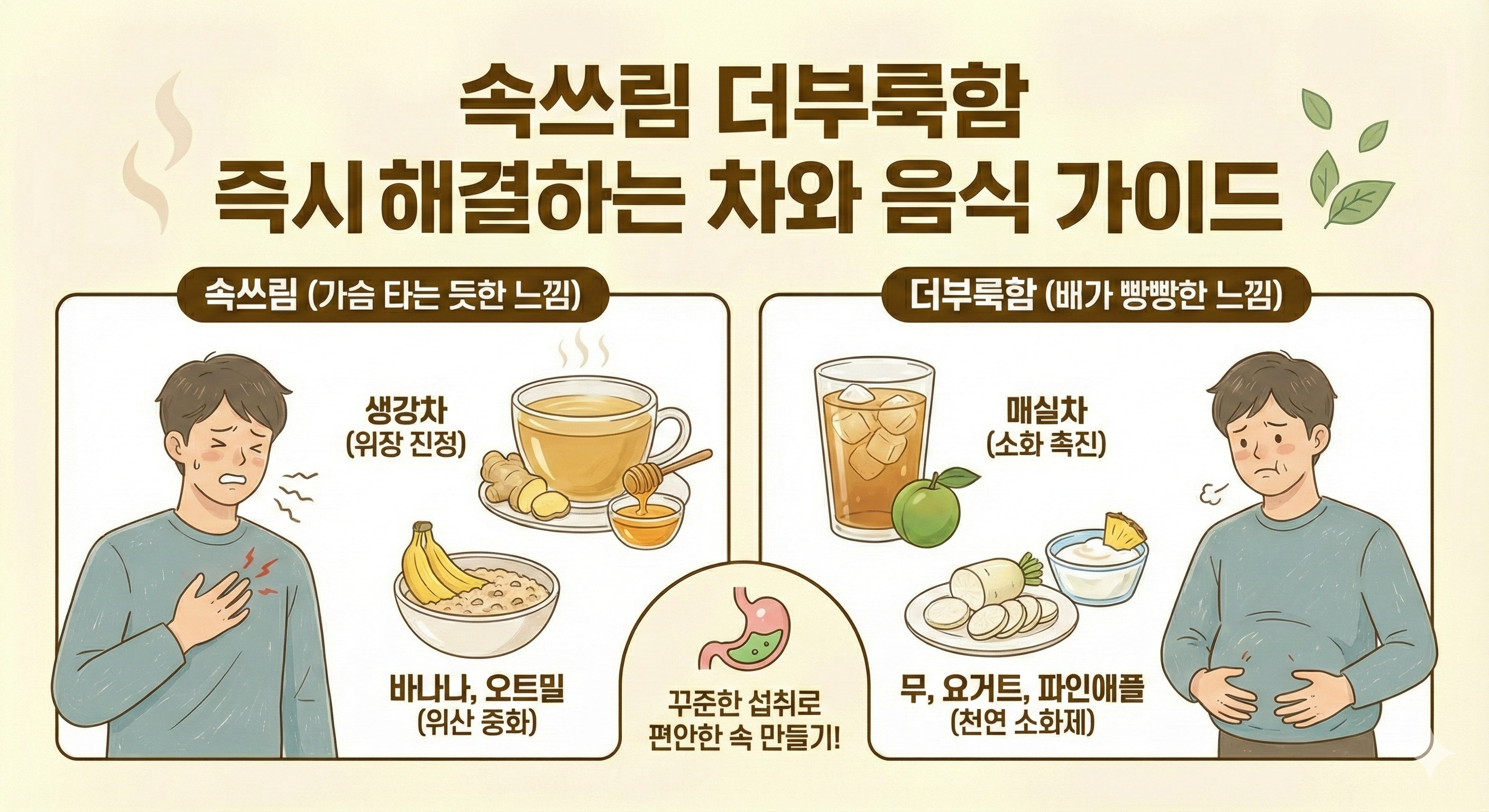 속쓰림 더부룩함 해결