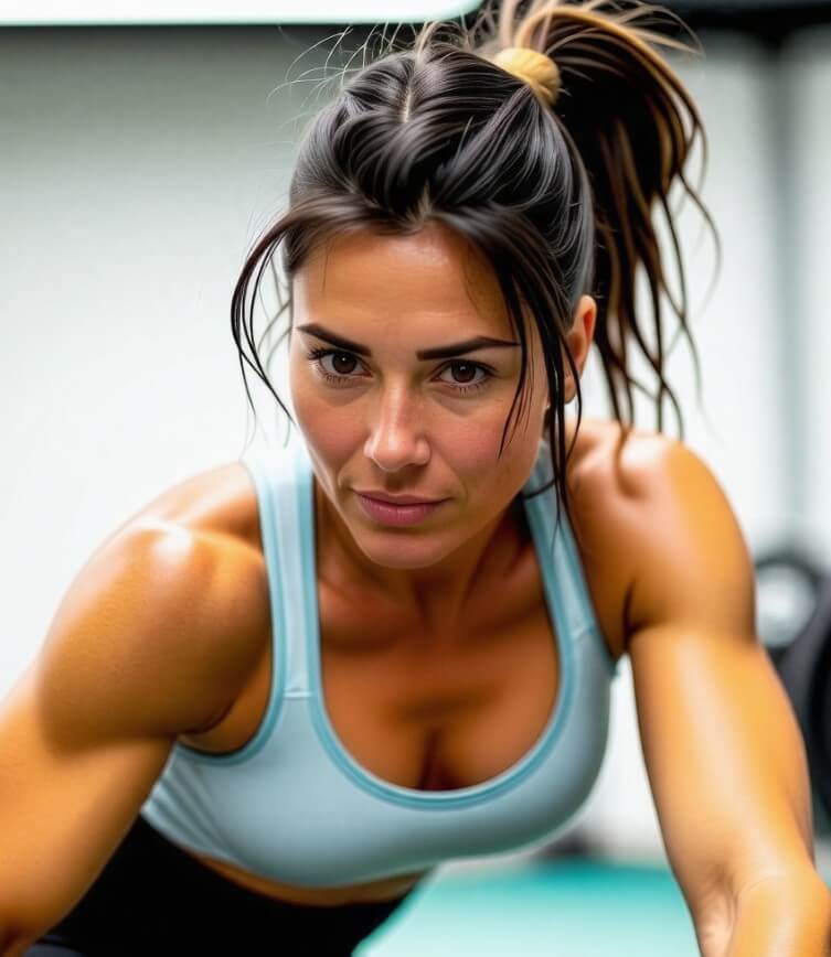 헬스장에서-운동하고-있는-여성-사진입니다.