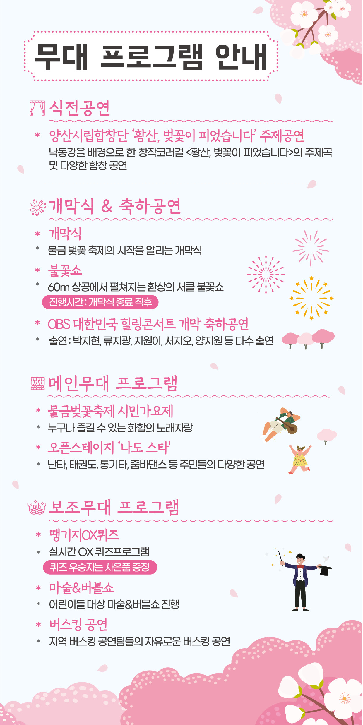  양산시 물금벚꽃축제 프로그램