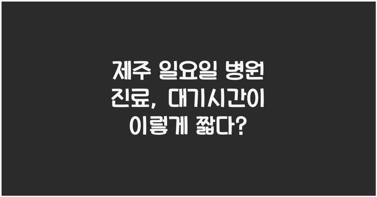 제주 일요일 병원 진료