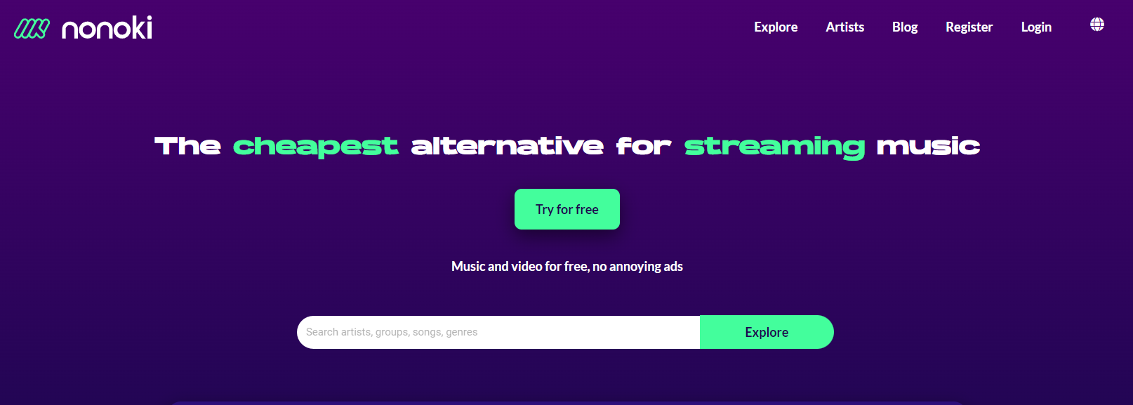 nonoki 무료음악 스트리밍 사이트