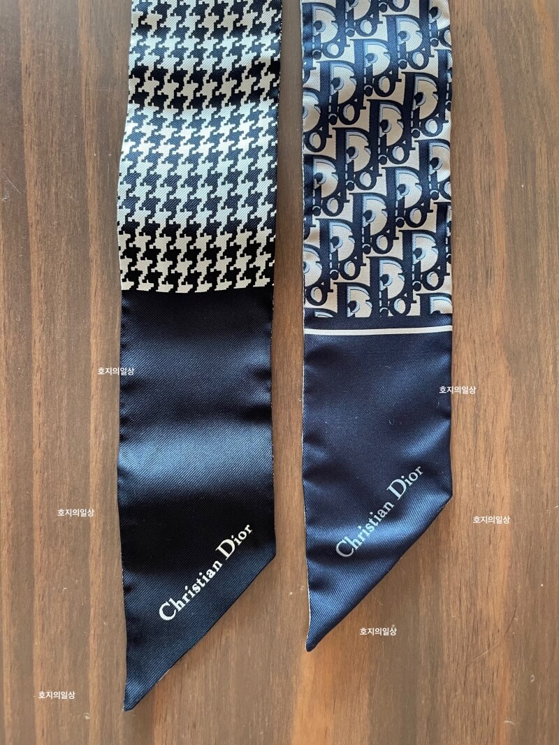 디올 미차 스카프 오블리크&몽테인 - 무늬 비교