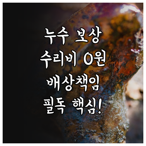 주택화재보험 누수 보상 총정리 배상책..