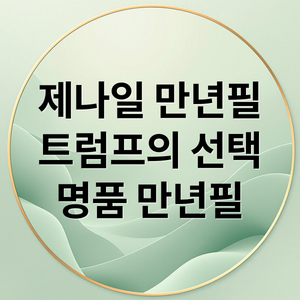 트럼프도 반한 제나일 만년필: 역사, 특징, 구매 가이드