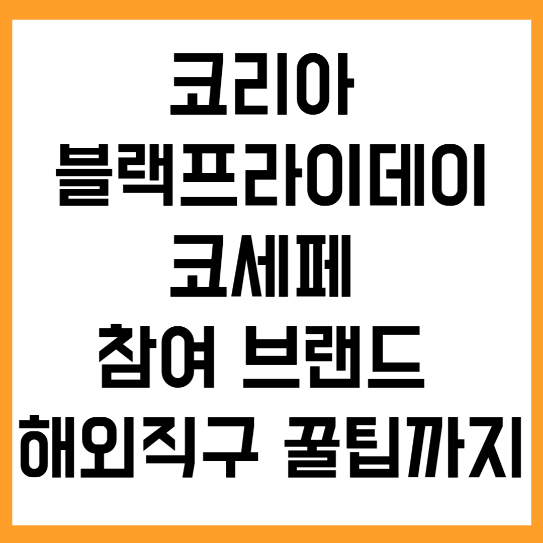 2025 한국 블랙프라이데이｜기간, 코세페 참여 브랜드, 해외직구 꿀팁까지