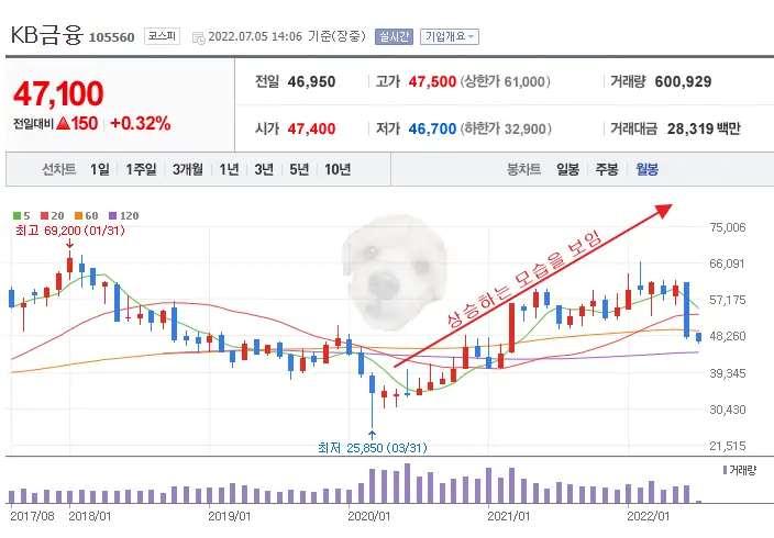 KB금융지주 주가 사진