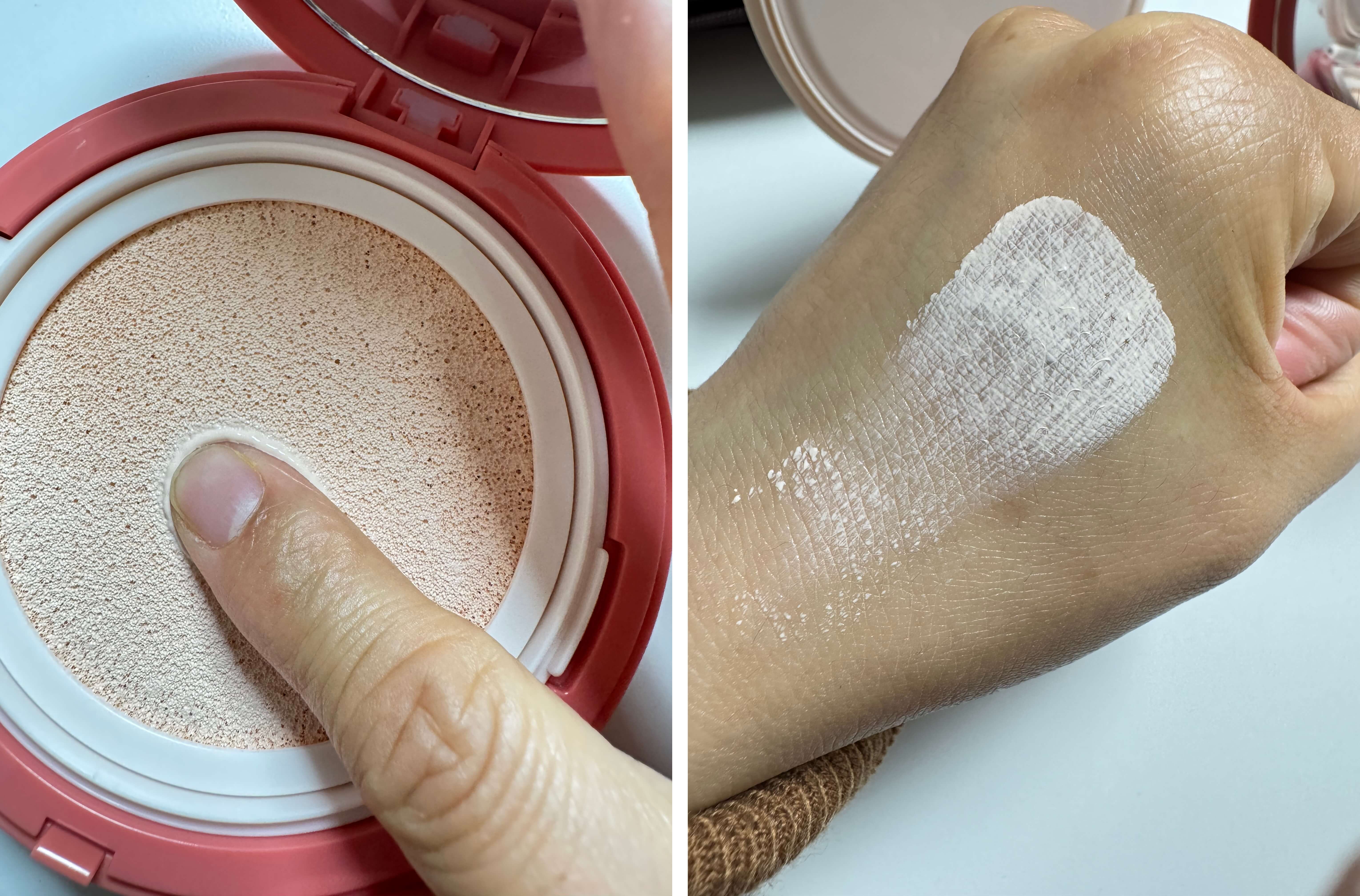 선쿠션 색감과 손등 발색