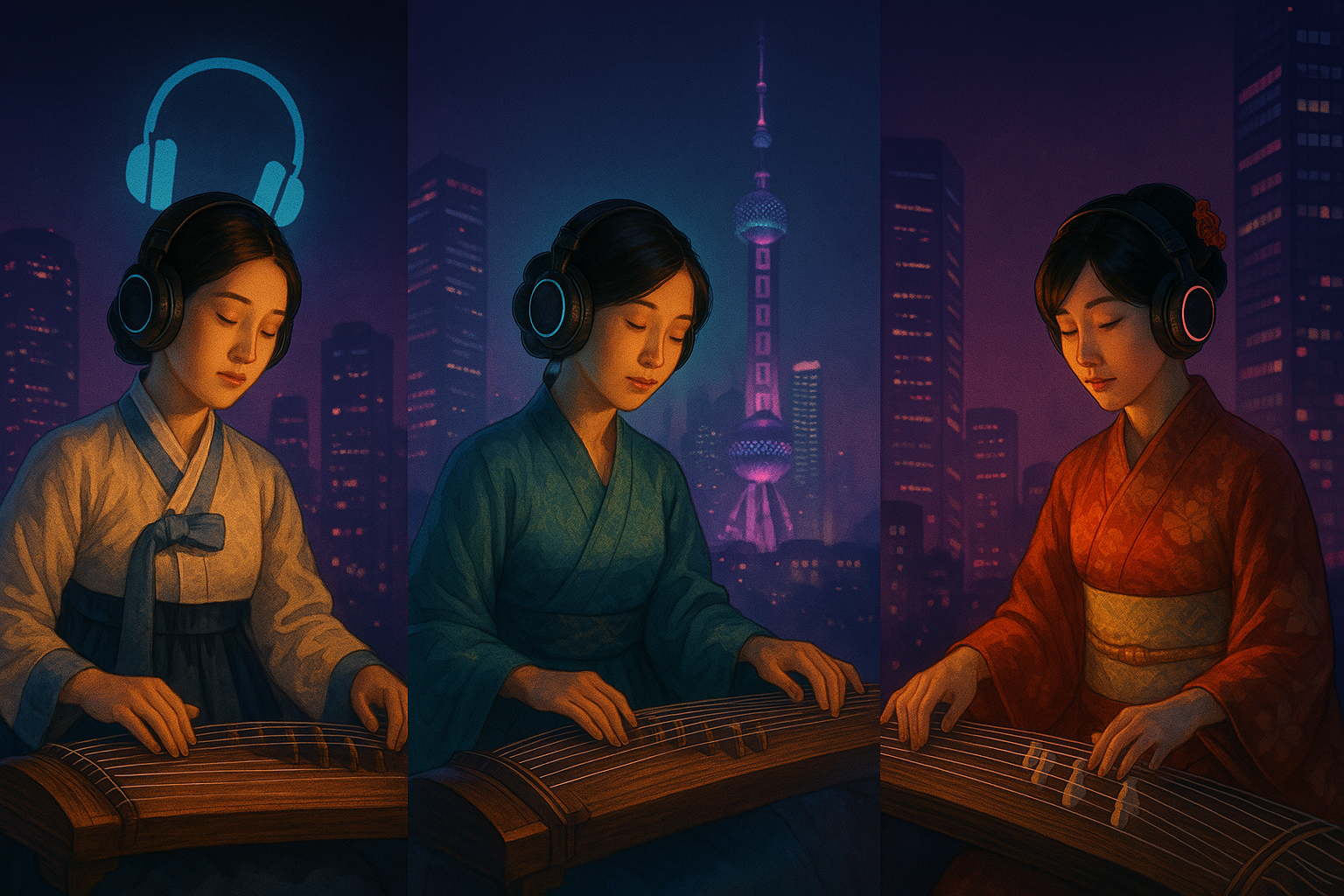 현대 감성의 한중일 음악 비교