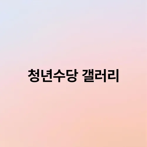 청년수당 갤러리