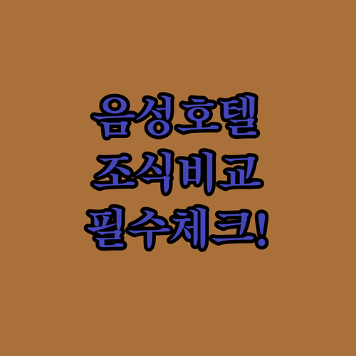 음성 호텔 모닝캄부터 거성호텔까지 숙..