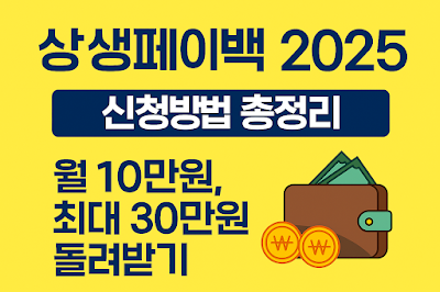 상생페이백 2025 신청방법 총정리 &ndash; 월 10만원, 최대 30만원 돌려받기