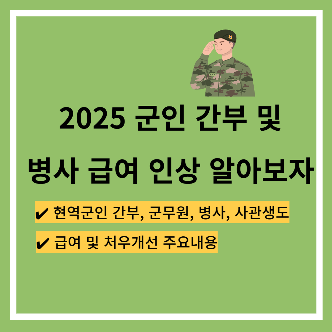 2025년 군인 급여 및 처우개선