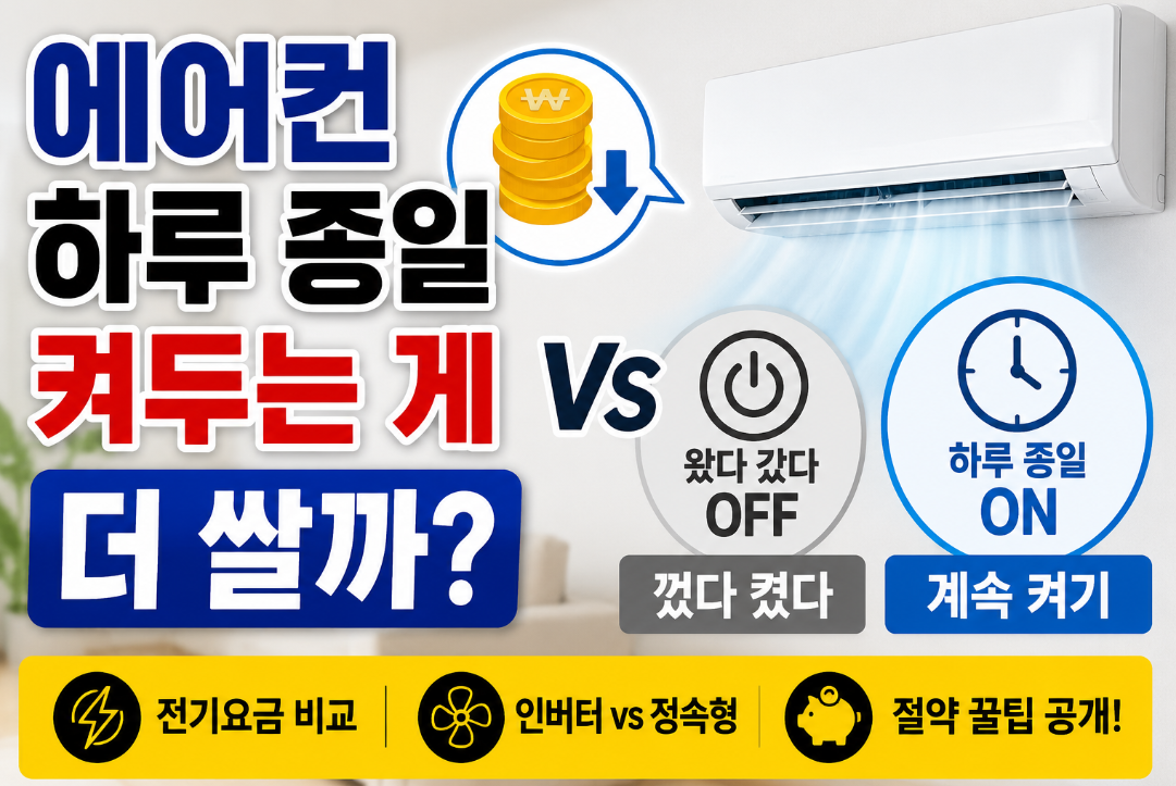 에어컨 하루 종일 켜두는 게 더 쌀까? 전기요금 진실 총정리