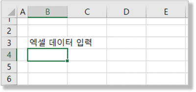 B3 셀에 데이터 입력