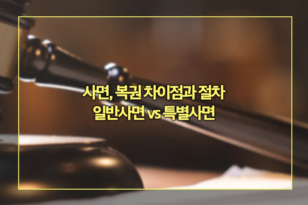 사면, 복권 차이점과 절차 일반사면 vs 특별사면