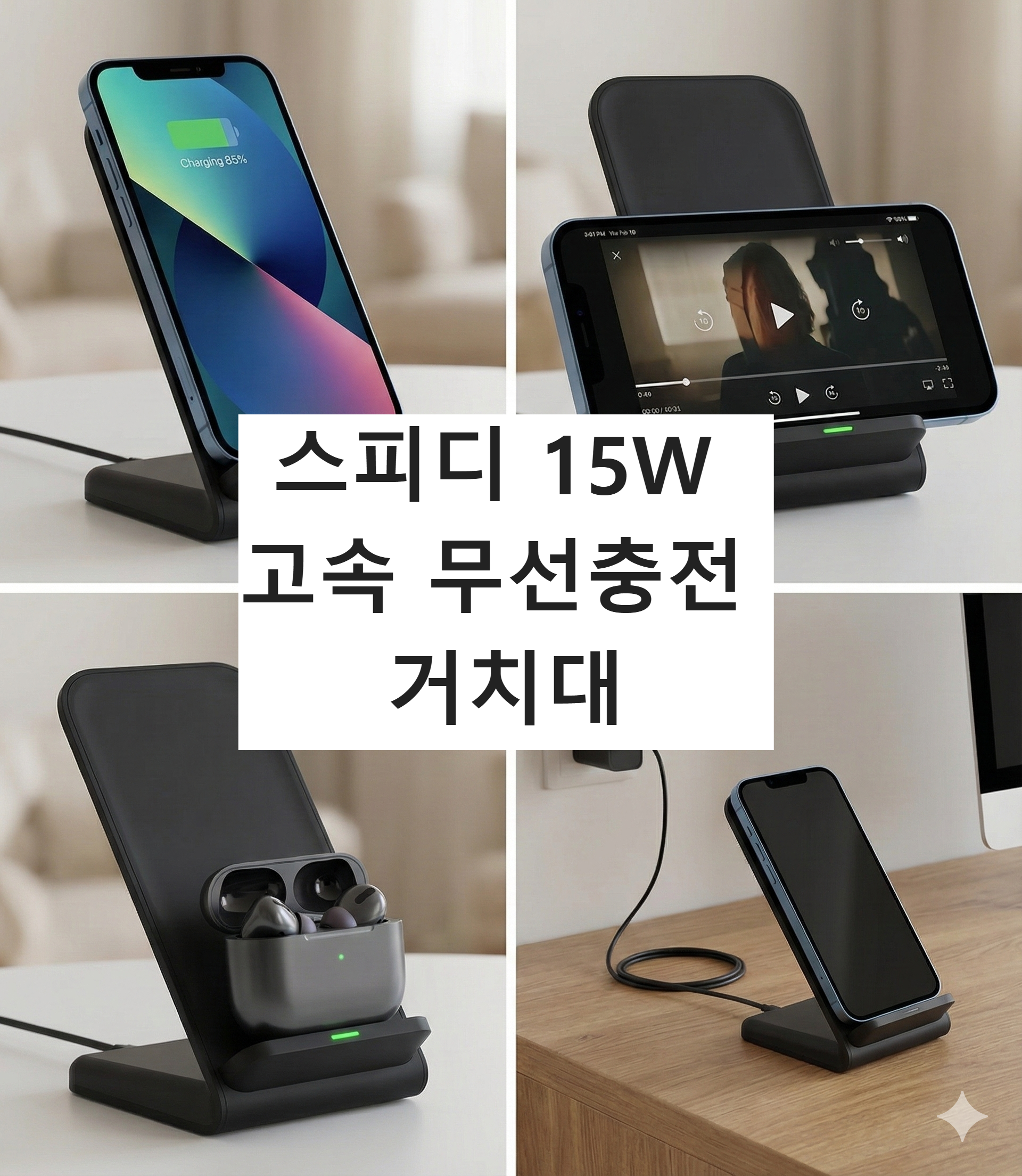 스피디 15W 고속 무선충전 거치대