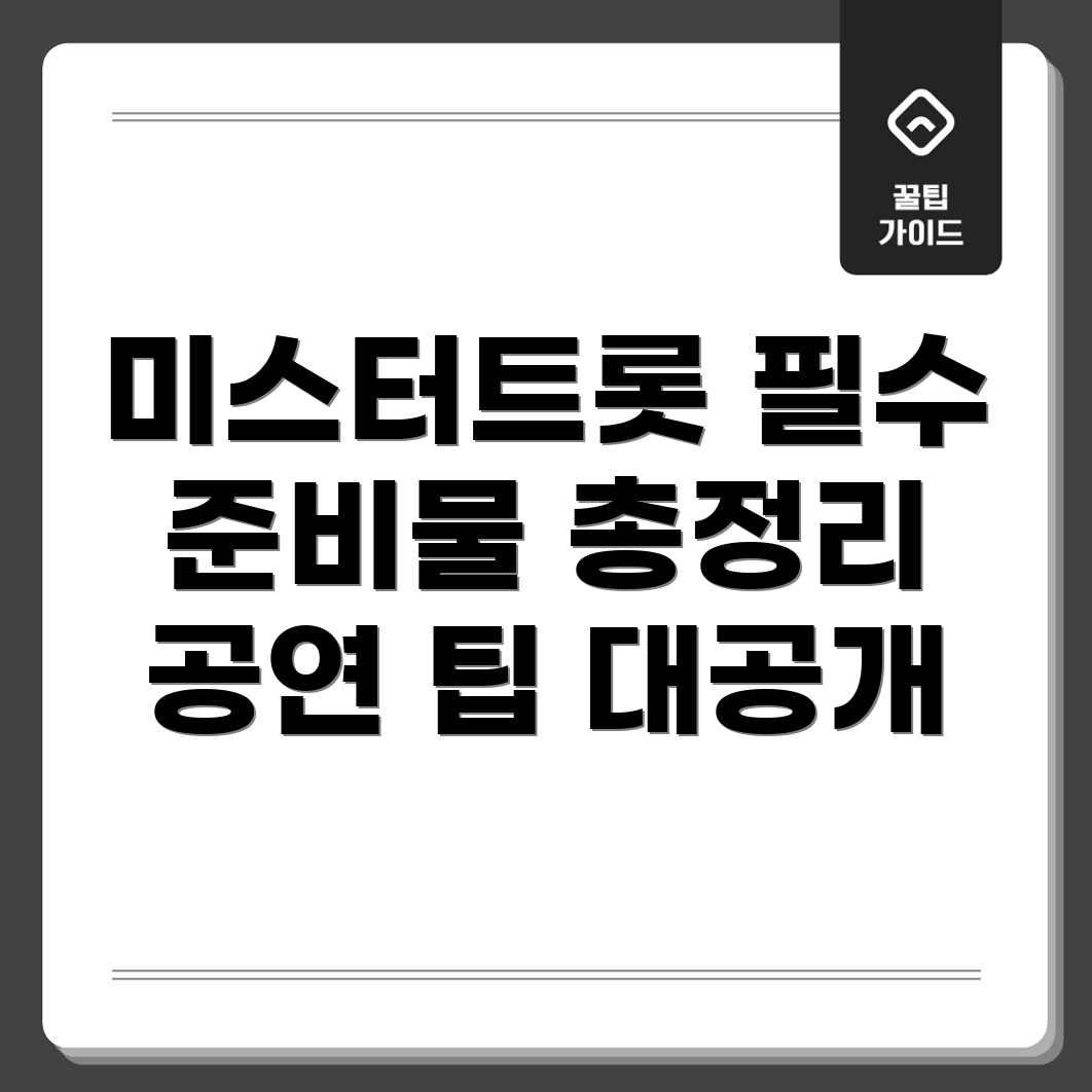 미스터트롯 공연 필수 아이템