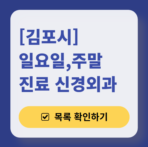 김포시 주말 진료 신경외과 목록 ❘ 토요일·일요일·공휴일 진료 병원 (어지럼증, 두통, 손발저림, 디스크)