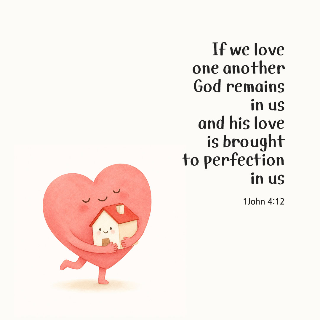 Today's Bible verse card 1John 4:12 scripture image