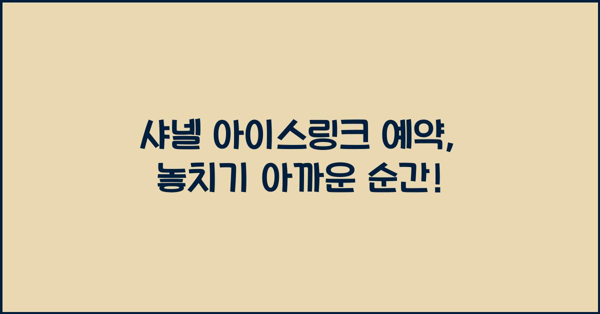 샤넬 아이스링크 예약