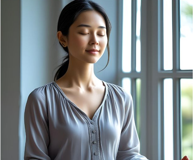 마음수련 뜻을 실천하며 명상하는 사람