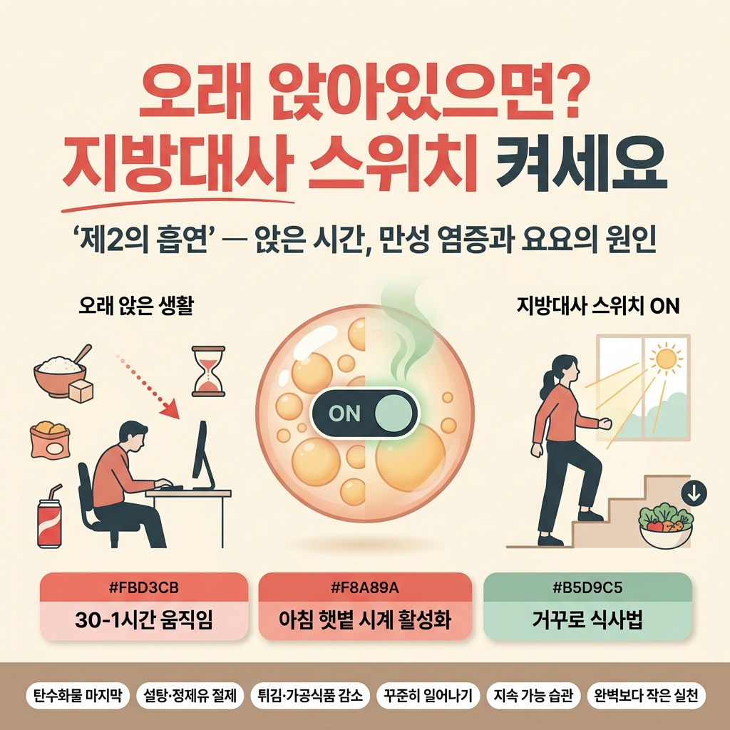 오래 앉아있으면? 지방대사 스위치 켜세요