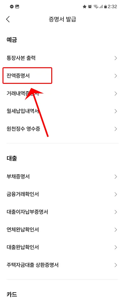 잔액증명서