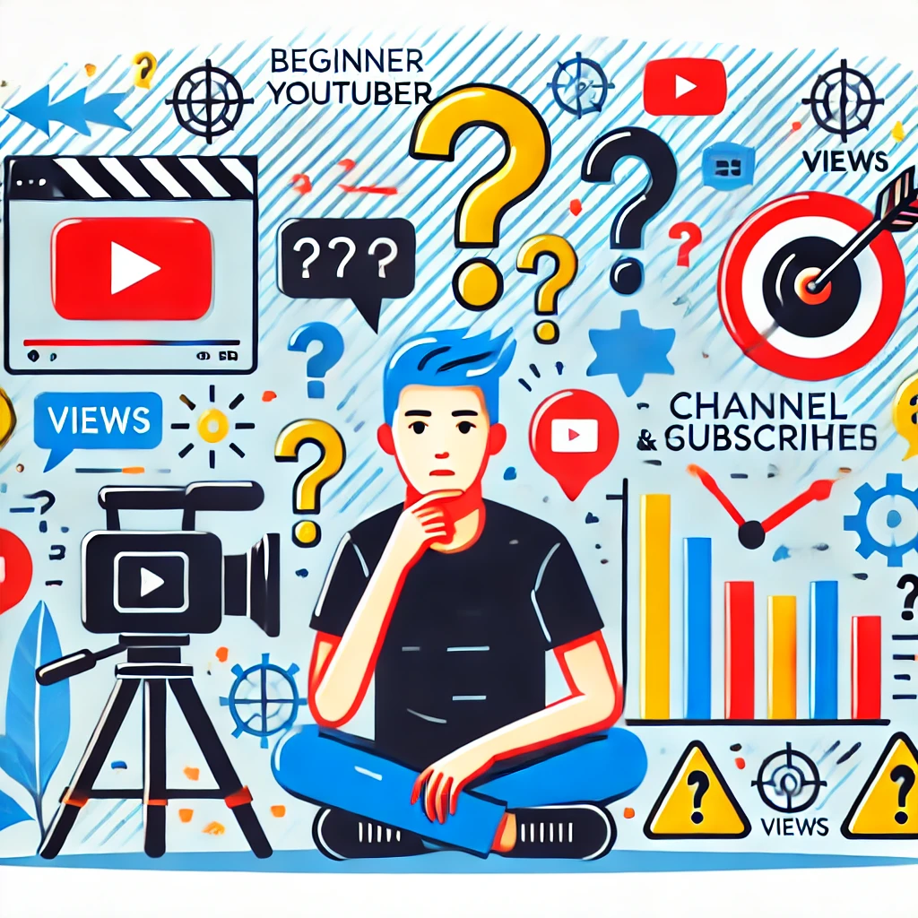 초보자 유튜버가 피해야할 실수를 시각적으로 표현한 일러스트