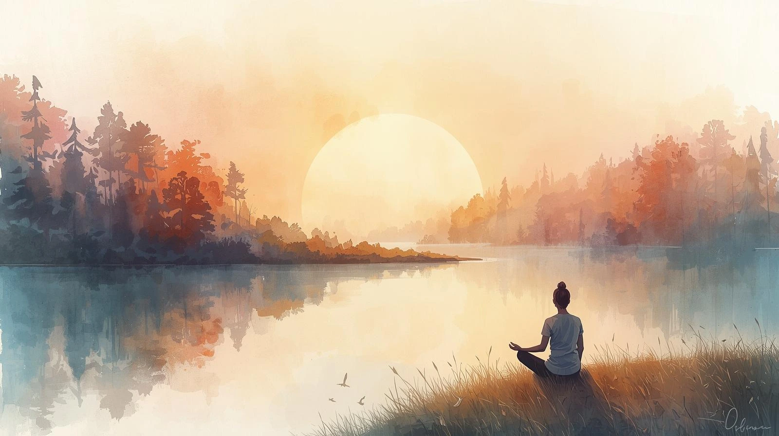 감정을 정화하며 회복하는 사람의 이미지