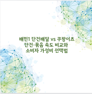 배민1 단건배달 vs 쿠팡이츠 단건&middot;묶음 속도 비교와 소비자 가성비 선택법