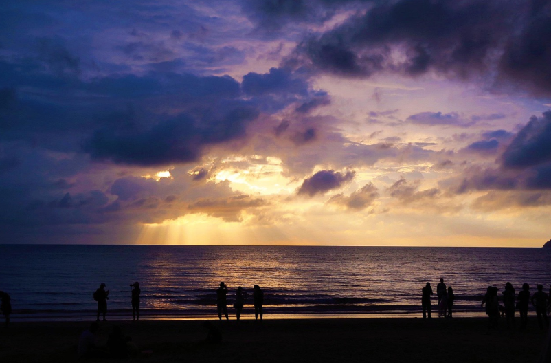 코타키나발루 해변 석양 관련 사진