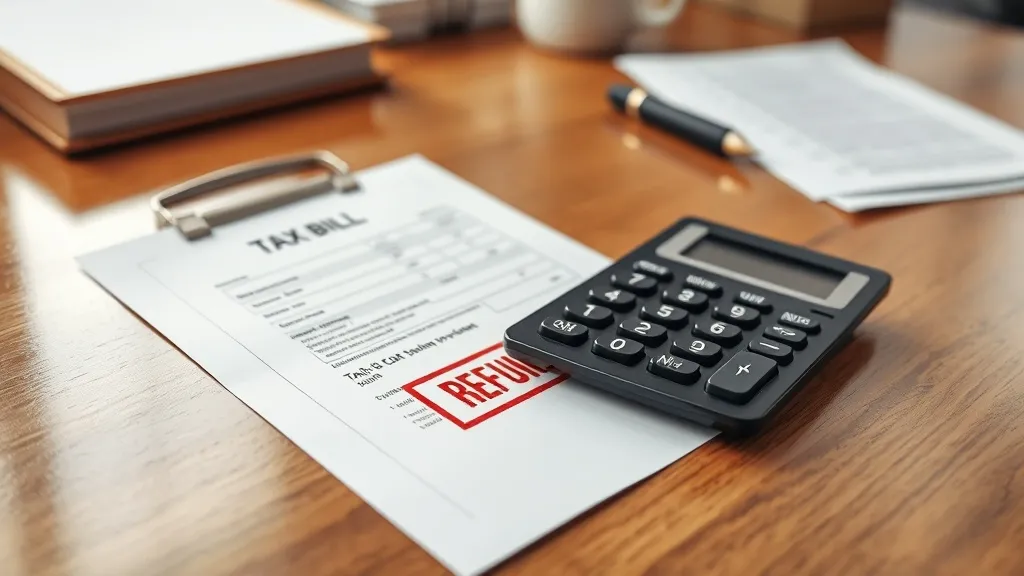 퇴직자 연차수당 세금환급을 위한 계산기와 서류가 책상 위에 놓여 있습니다.